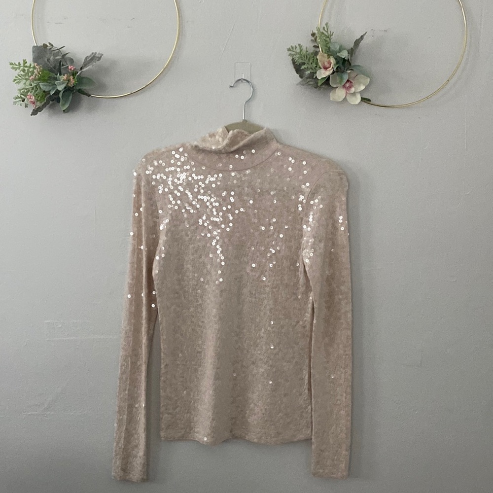 Express tops | mock-neck sequin top
